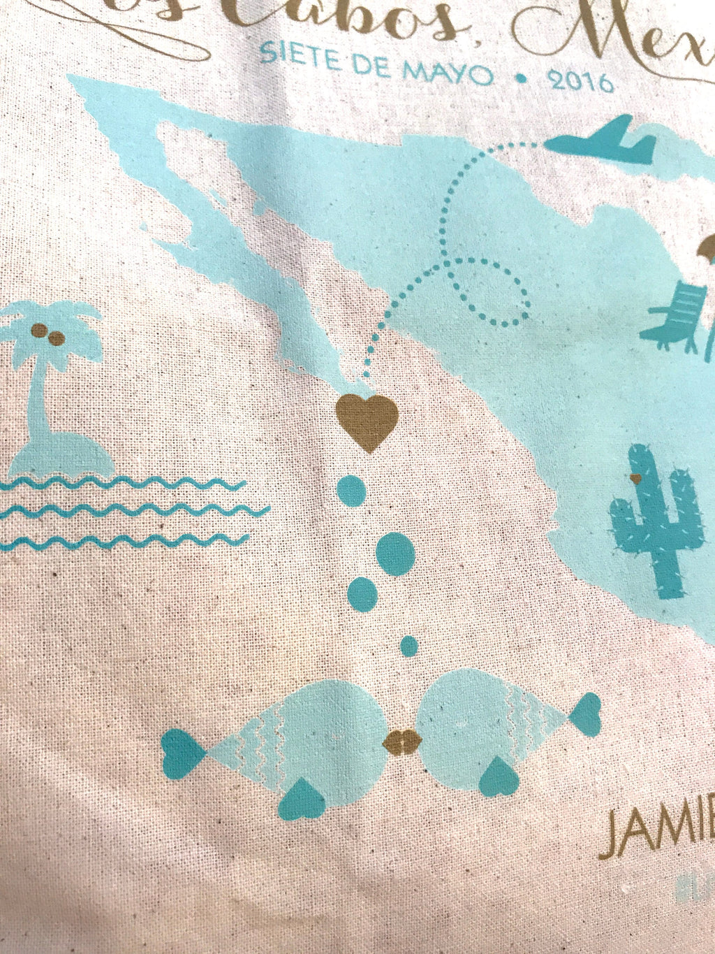 Cancun, Mexico - Custom Destination Wedding Welcome Tote Bag