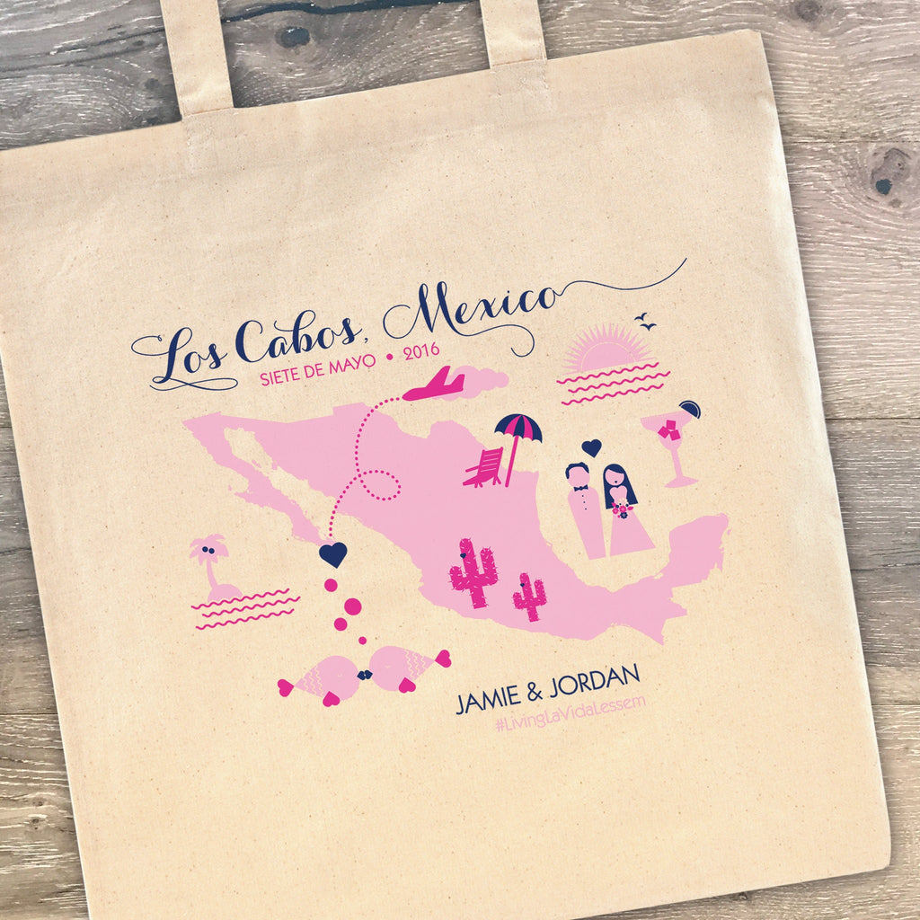 Cabo, Mexico - Custom Destination Wedding Welcome Tote Bag